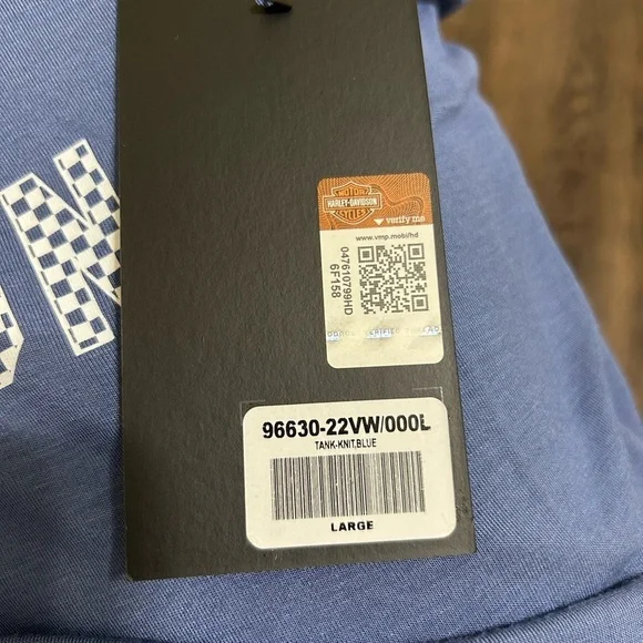 Harley Davidson Double V-Neck Ladies Tank Top Blue. Sz Large - Picture 7 of 10